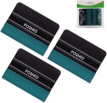 Foshio 3/6Pcs Raam Verven Film Toepassing Zuigmond Schraper Geen Kras Suede Vilt Edge Auto Accessoires Vinyl Wrapping gereedschap 3stk scraper