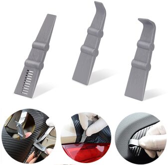 Foshio 3Pcs Auto Accessoires Plastic Vinyl Wrapping Zuigmond Koolstofvezel Film Sticker Applicator Aid Schraper Window Tint Tool 3stk gemengd