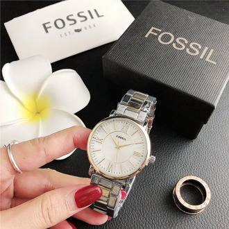 Fossil- Quartz Wrist Dress Women Watches Silver Bracelet Ladies Watch Stainless Steel Clock Casual Watch