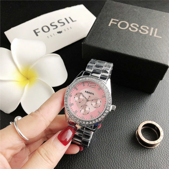 Fossil- Quartz Wrist Dress Women Watches Silver Bracelet Ladies Watch Stainless Steel Clock Casual Watch