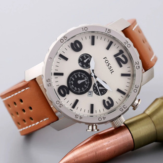 fossil Watch Luxury Brand Business Leather Strap Quartz Watch Men Crystal Mirror Calendar Fashion Clock Wristwatch elojes hombre