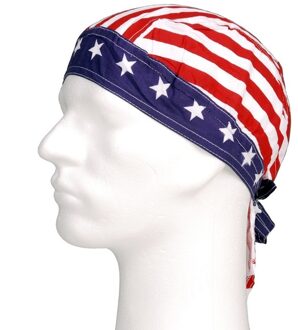 Fostex Bandana hoofddoek met Amerikaanse vlag print - volwassenen - katoen Multi