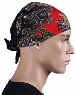 Fostex Bandana - zwart/rood/goud - katoen - 55x55 cm - piraten zakdoek - Piraten verkleed bandana Multi