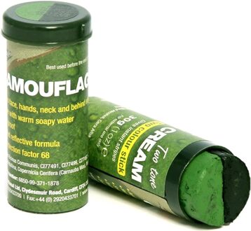 Fostex Camouflage schminkstift - groen/zwart - 30 gram - voor soldaat/militair - carnaval Legergroen
