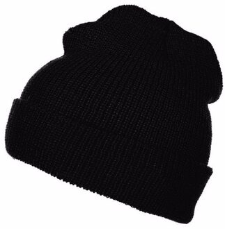 Fostex Commando wintermuts zwart - volwassenen - 100% wol - extra warm - One size