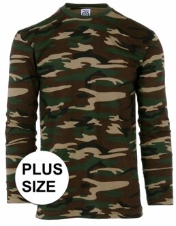Fostex Grote maat/maten camouflage t-shirt - voor heren - met lange mouw - groen