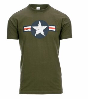 Fostex Legergroen USAF logo t-shirt voor heren - Vintage kleding - Wereldoorlog kleding 2XL