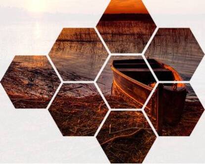 Foto hexagons meerluik 59x68 cm