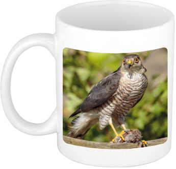 Foto mok havik roofvogel mok / beker 300 ml - Cadeau roofvolgel liefhebber - feest mokken Wit