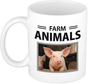 Foto mok Varken beker - farm animals cadeau Varkens liefhebber - feest mokken Wit