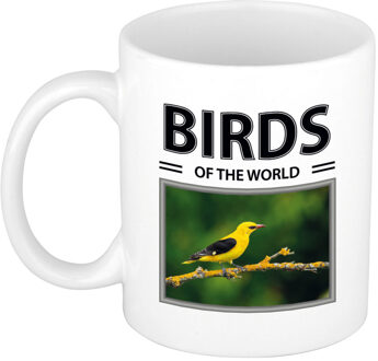 Foto mok Wielewaal beker - birds of the world cadeau Wielewaal vogels liefhebber - feest mokken Wit