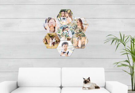 Foto op hexagon aluminium (Set van 7)