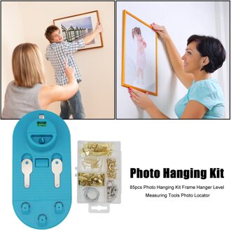 Foto Opknoping Kit Picture Frame Hanger Diy Niveau Heerser Haak Leveling Gereedschap Zware Gekarteld Hanger Hardware 85Pcs