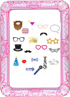 Foto prop set met frame - verjaardag/birthday party - 21-delig - photo booth accessoires
