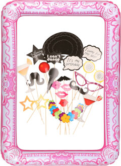 Foto prop set met frame - verjaardag/birthday party - 21-delig - photo booth accessoires