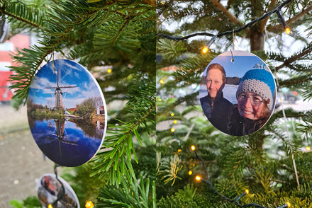 Foto's op kerstballen 40x80 cm