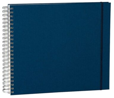 fotoalbum mucho, 90 crème witte pagina's, formaat 34,5 x 30 cm. maxi, kleur marine