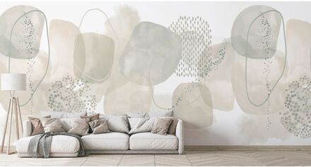 Fotobehang Abstract Smart Art Gallery 47398 - Vergrijsd Groen - Beige - Grijs-beige - Mint - 2,70m X 424cm