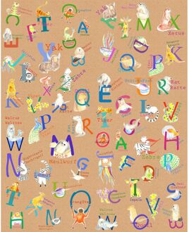Fotobehang - Animals A-Z 200x250cm - Vliesbehang Multikleur