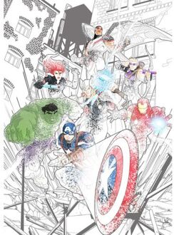 Fotobehang - Avengers Attack 200x280cm - Vliesbehang Multikleur