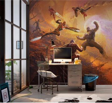 Fotobehang - Avengers Epic Battle Titan 250x280cm - Vliesbehang Multikleur