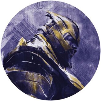 Fotobehang - Avengers Painting Thanos 125x125cm - Rond - Vliesbehang - Zelfklevend Multikleur