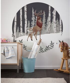 Fotobehang - Bambi Great Prince 125x125cm - Rond - Vliesbehang - Zelfklevend Multikleur