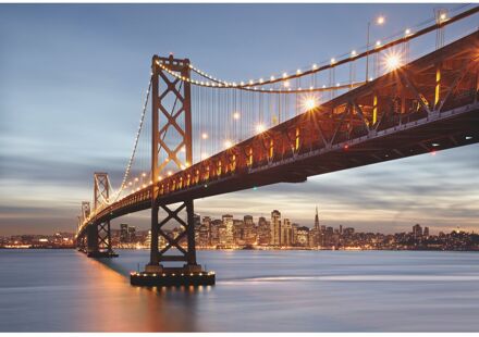 Fotobehang - Bay Bridge 368x254cm - Papierbehang Multikleur