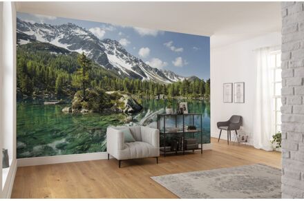 Fotobehang - Bergmagie 450x280cm - Vliesbehang Multikleur