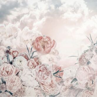 Fotobehang - Blossom Clouds 250x250cm - Vliesbehang Multikleur