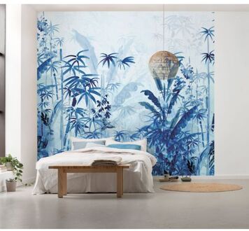 Fotobehang - Blue Jungle 300x280cm - Vliesbehang Multikleur