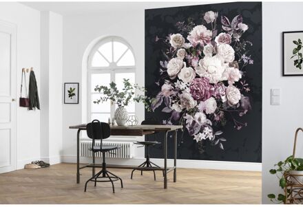 Fotobehang - Bouquet Noir 200x250cm - Vliesbehang Multikleur