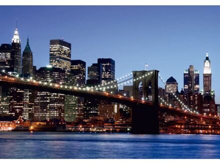 Fotobehang Brooklyn Bridge New York Blauw - 360 X 254 Cm - 600369