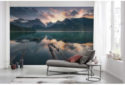 Fotobehang - Burning Emerald 450x280cm - Vliesbehang Multikleur