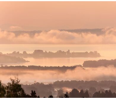 Fotobehang - Chiemsee 300x250cm - Vliesbehang Multikleur