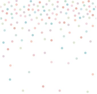 fotobehang confetti dots roze, groen en blauw