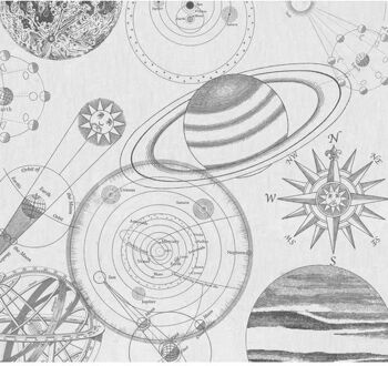 Fotobehang - Cosmos Sketch 300x280cm - Vliesbehang Multikleur