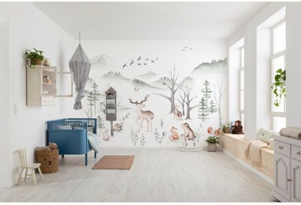 Fotobehang - Cozy Woods 400x280cm - Vliesbehang Multikleur