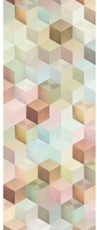 Fotobehang - Cubes 100x250cm - Vliesbehang Multikleur