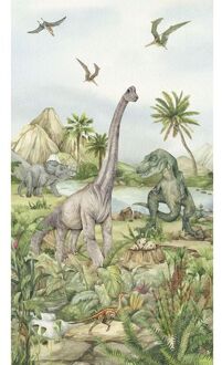 Fotobehang Dinosaurussen Grijs - 1,5 X 2,7 M - 601223