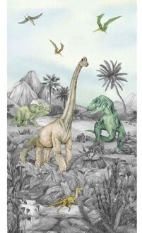 Fotobehang Dinosaurussen Groen - 1,5 X 2,7 M - 601224