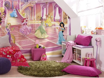 Fotobehang - Disney Princess Glitzerparty 368x254cm - Papierbehang Multikleur