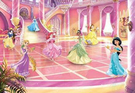 Fotobehang - Disney Princess Glitzerparty 368x254cm - Papierbehang Multikleur