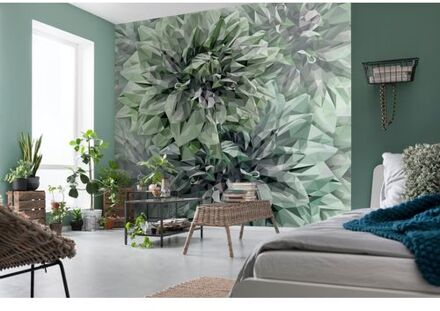 Fotobehang - Emerald Flowers 300x280cm - Vliesbehang Multikleur