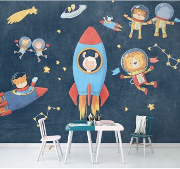 Fotobehang - Friends in Space 350x280cm - Vliesbehang Multikleur