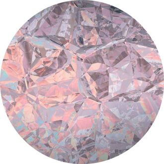 Fotobehang - Glossy Crystals 125x125cm - Rond - Vliesbehang - Zelfklevend Multikleur