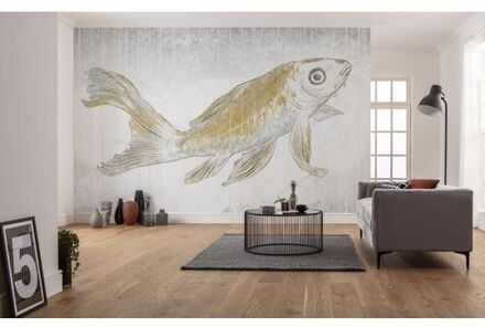 Fotobehang - Golden Koi 400x280cm - Vliesbehang Multikleur