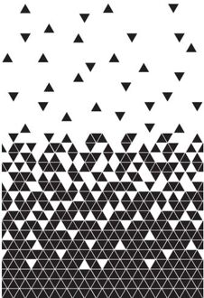 fotobehang grafische driehoeken zwart wit Blauw