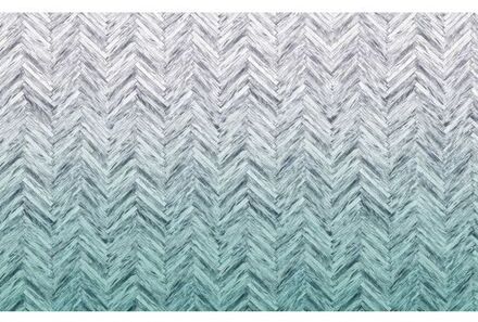 Fotobehang - Herringbone Mint 400x250cm - Vliesbehang Multikleur