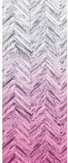Fotobehang - Herringbone Pink 100x250cm - Vliesbehang Multikleur